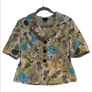 RQT Floral Print Blazer Jacket Women’s Size Small Button Down